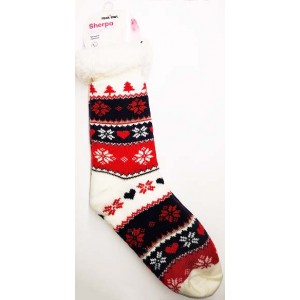 Ladies  Long Sherpa Homesocks with anti-skid